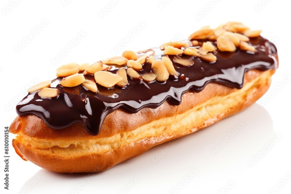 stock photo of a chocolate eclair and more topping Food Photography AI Generated