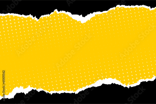 Yellow black background with torn paper