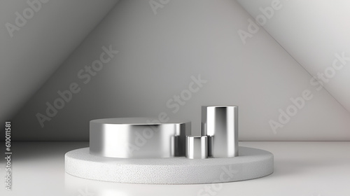 silver podium on white backgrounds
