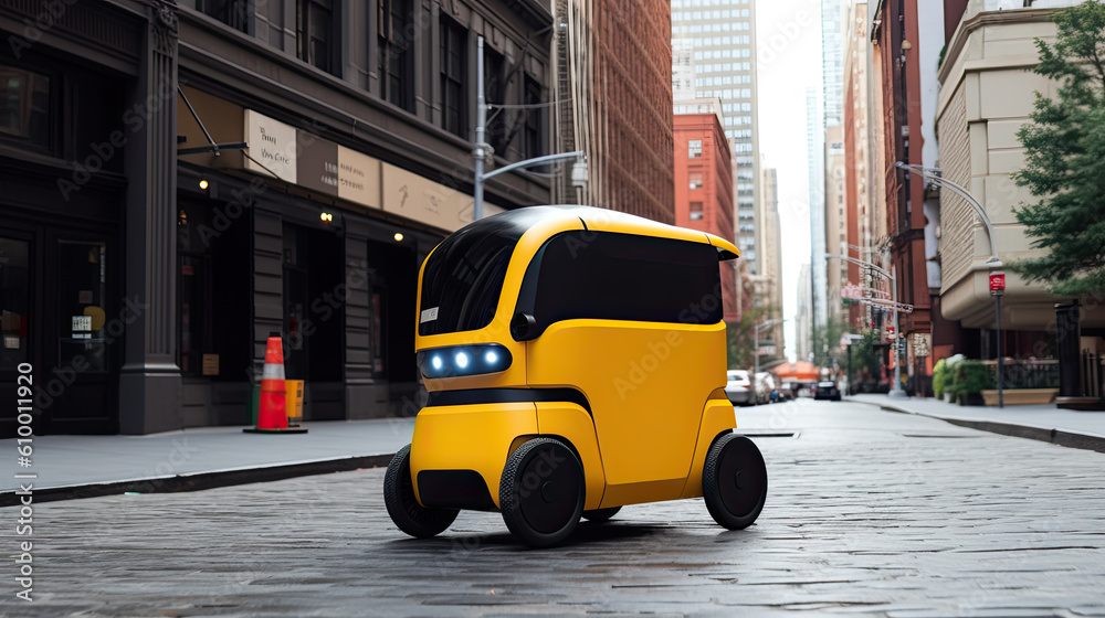 Fototapeta premium Remotely controlled robot for mail delivery Generative AI