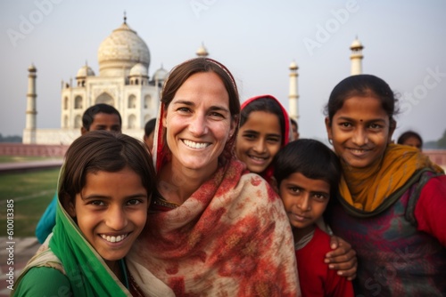 Family at the Taj Mahal in Agra, Uttar Pradesh, India