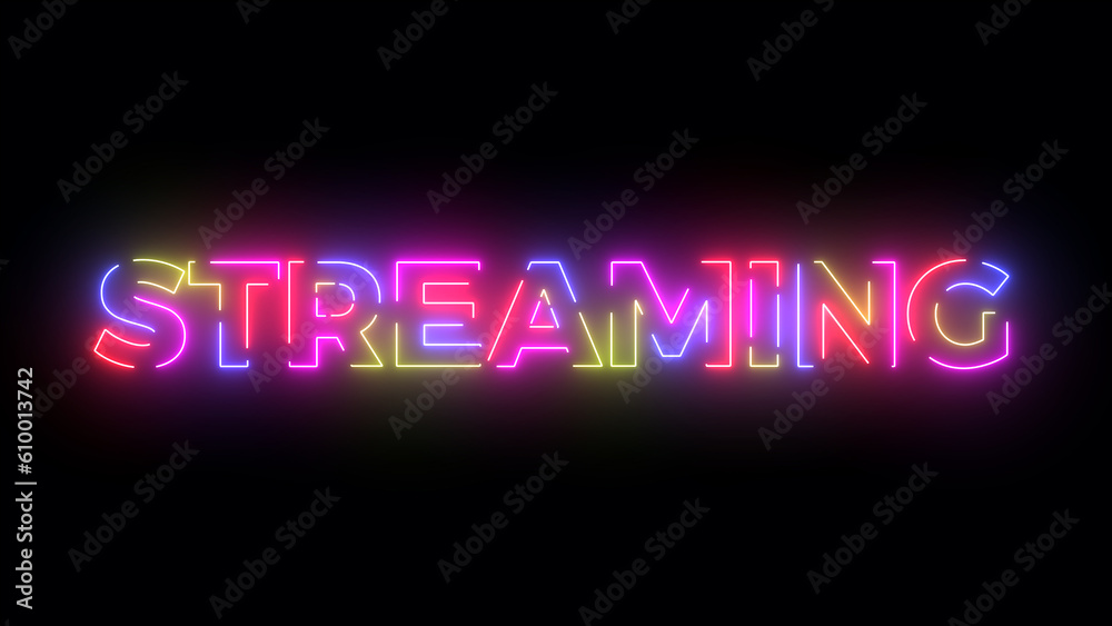 Streaming colored text. Laser vintage effect. Infinite loopable 4K animation