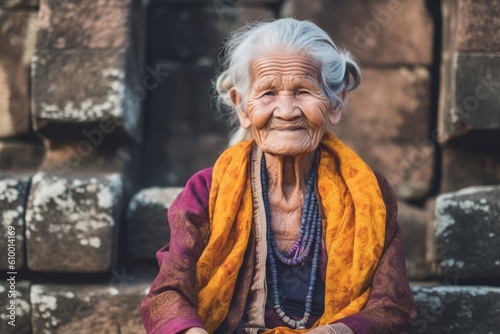Portrait of an old Nepali woman
