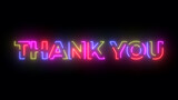 Thank you colored text. Laser vintage effect. Infinite loopable 4K animation