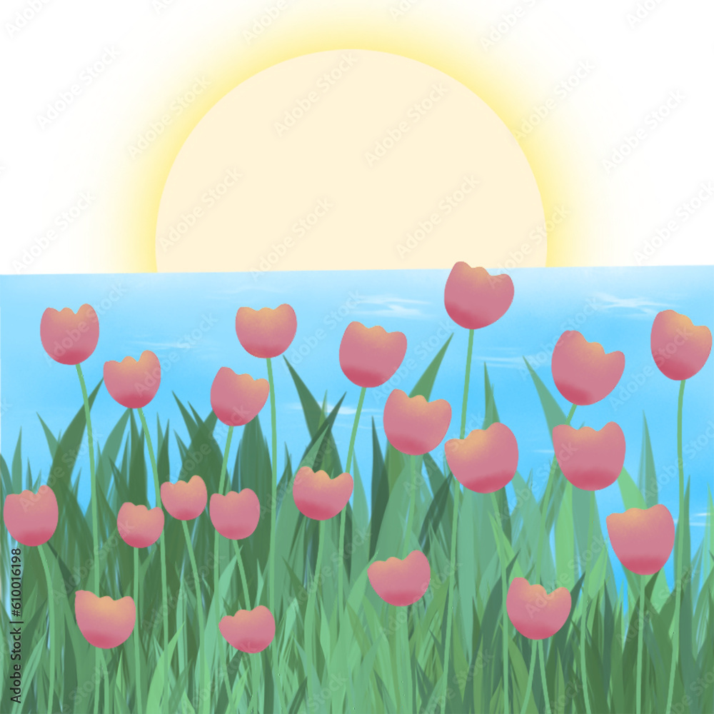 spring background with tulip flowers