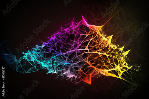 abstract colorful background - plexus - Illustration - AI generated