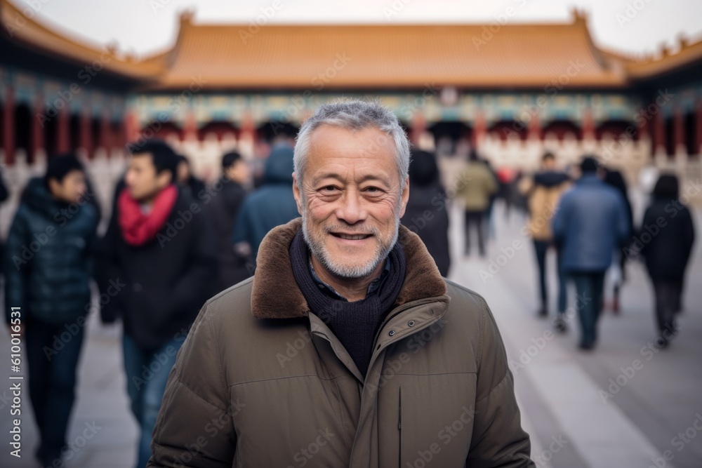 Handsome asian man in Forbidden City, Beijing, China Handsome asian man in Forbidden City, Beijing, China