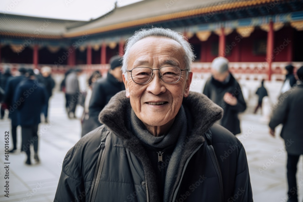 Portrait of an elderly asian man in the Forbidden City, Beijing, China Portrait of an elderly asian man in the Forbidden City, Beijing, China