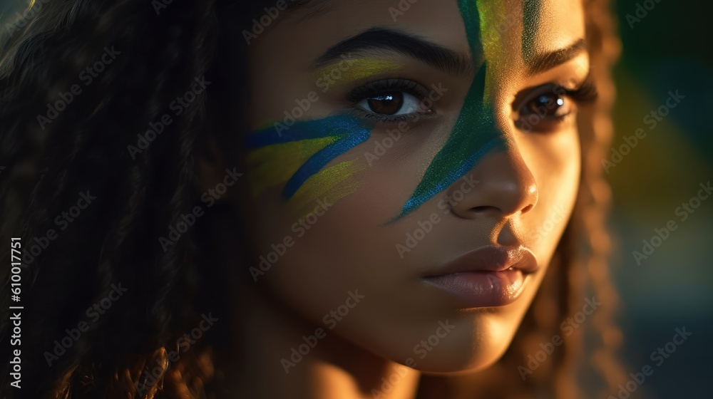 portrait of a brazilian ethnic diverse people celebrating - Illustration created with generative ai portrait of a brazilian ethnic diverse people celebrating - Illustration created with generative ai