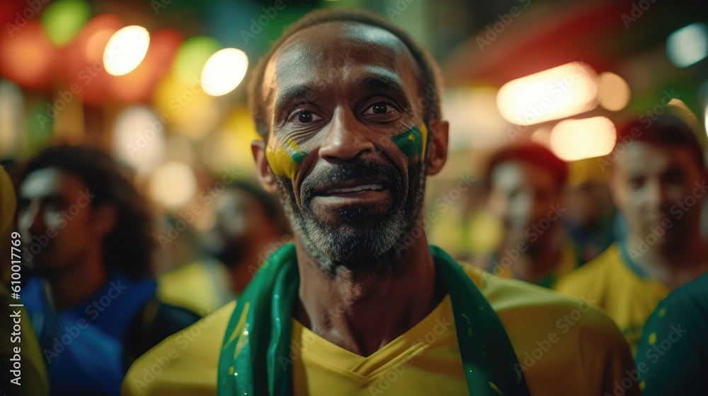 Obraz premium portrait of a brazilian ethnic diverse people celebrating - Illustration created with generative ai