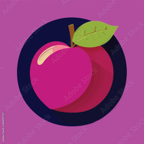 Vector illustration of freshand juicy plum