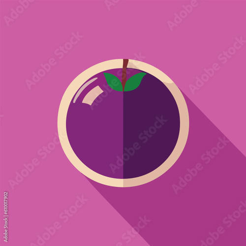 Vector illustration of freshand juicy plum