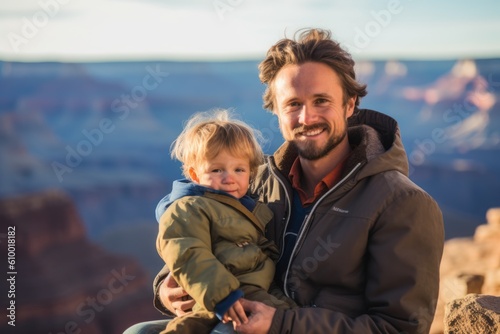 Father and son in Grand Canyon National Park, Arizona, United States