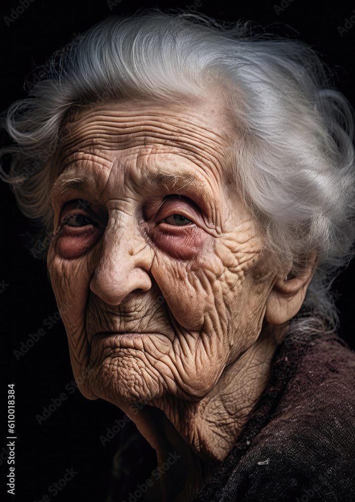 Elderly Woman Portrait-Generative AI Elderly Woman Portrait-Generative AI