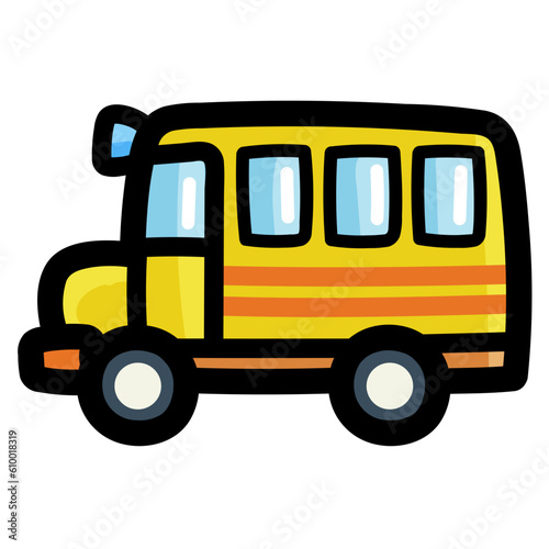 school bus filled outline icon style