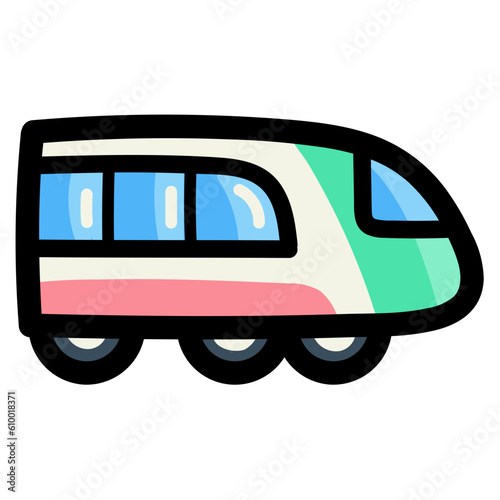 train filled outline icon style