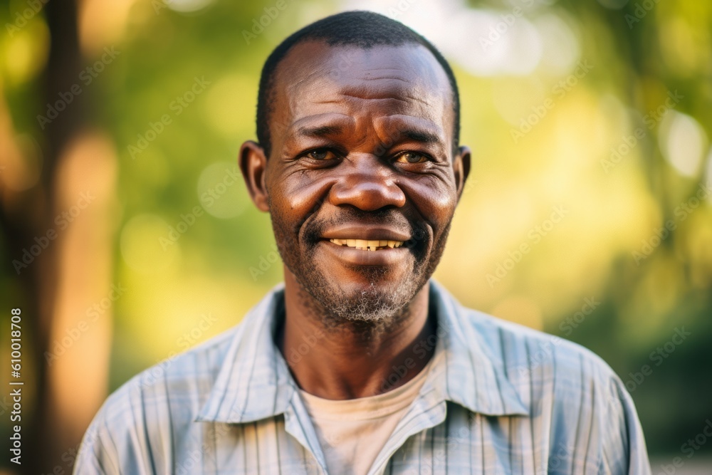 Portrait of a smiling african american man in a park. Portrait of a smiling african american man in a park.