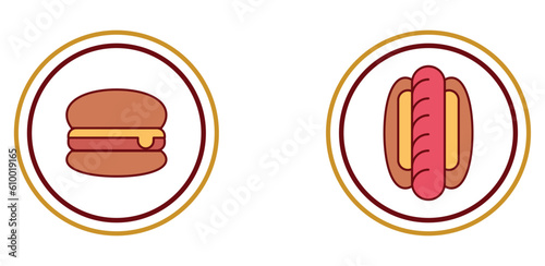 fast food icon set on white background
