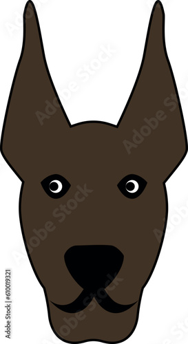 Dog muzzle drawing for design decoration.