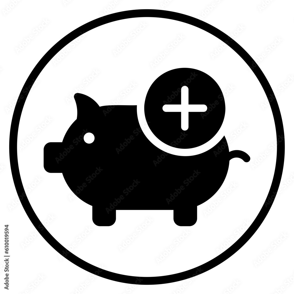 Fototapeta premium piggy bank glyph icon