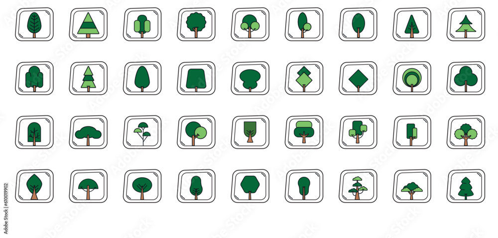 trees vector icon set trees vector icon set