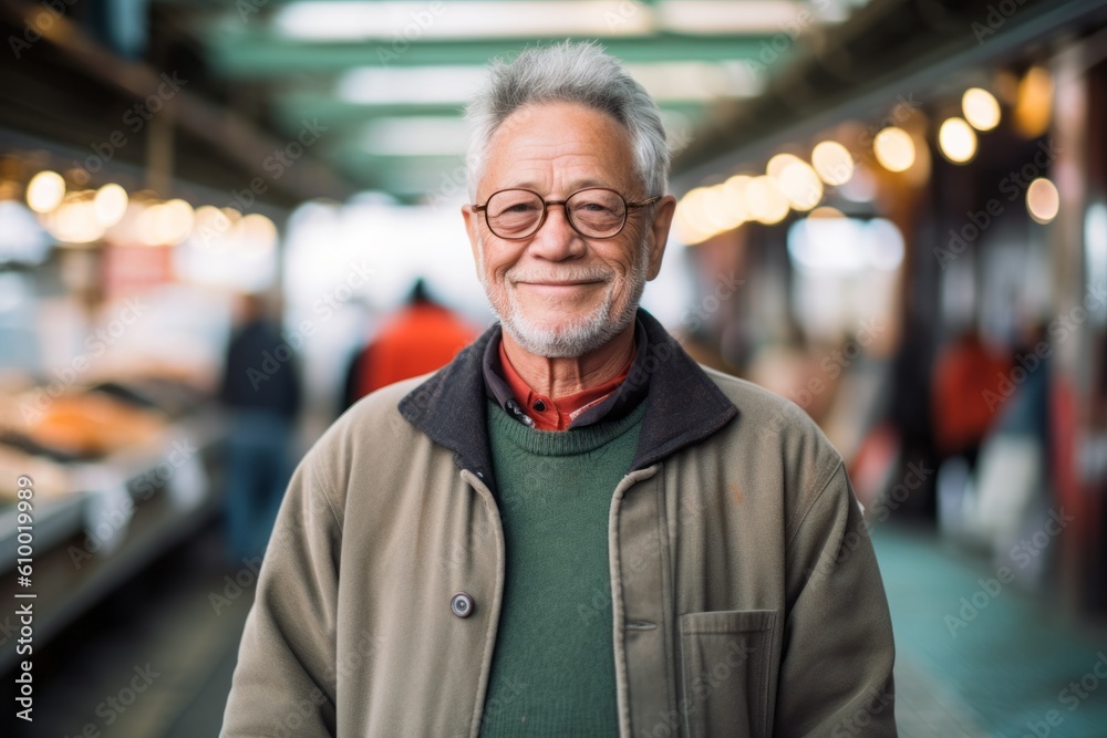 Portrait of a senior man at the train station in Paris, France Portrait of a senior man at the train station in Paris, France