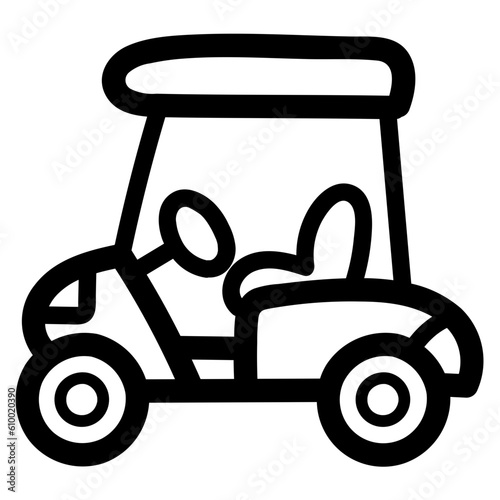 golf cart line icon style
