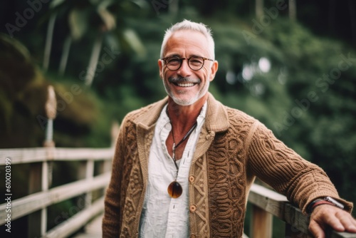 Portrait of a senior man in a park. Elderly people and lifestyle concept.