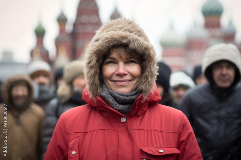 Unidentified people on Red Square in Moscow. Unidentified people on Red Square in Moscow.