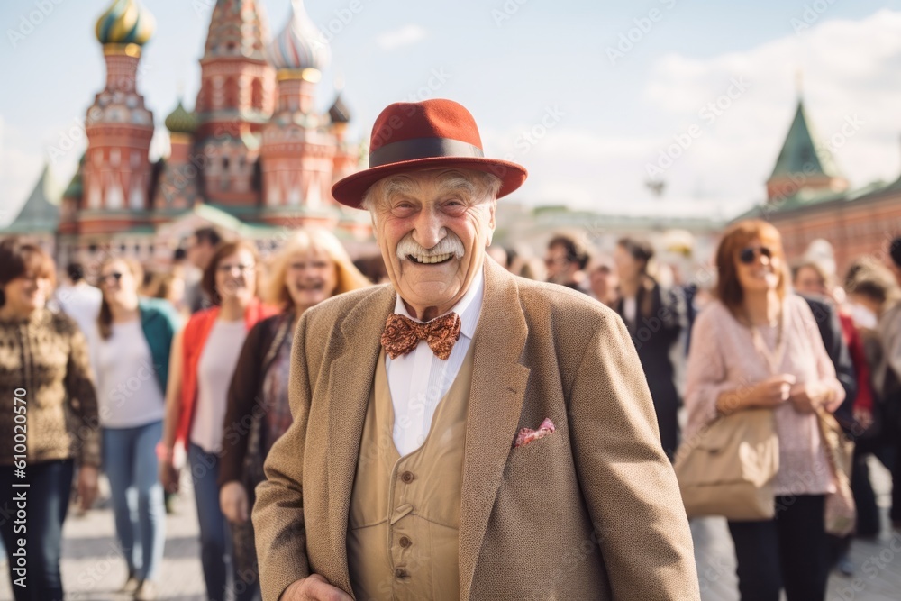 Unidentified people on Red Square in Moscow.