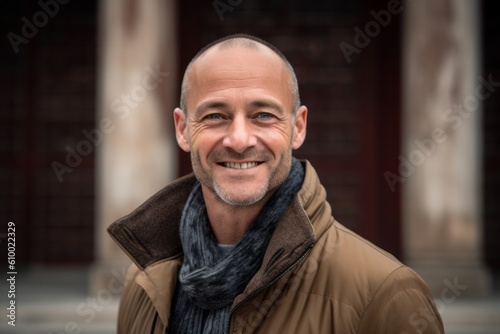 Portrait of a handsome middle-aged man smiling at the camera