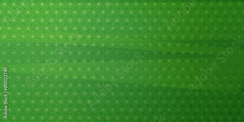 麻の葉模様 グリーンの背景イラスト