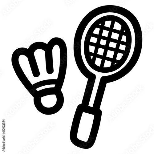 badminton line icon style