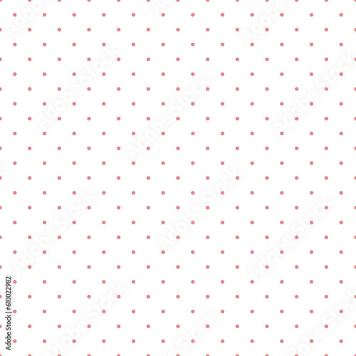 Pink polka dots on white seamless background for desktop or phone wallpaper.
