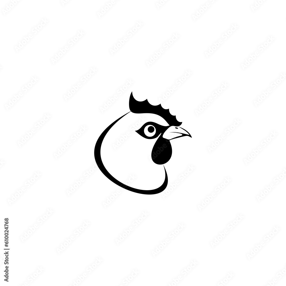 Chicken head icon isolated on white background Chicken head icon isolated on white background