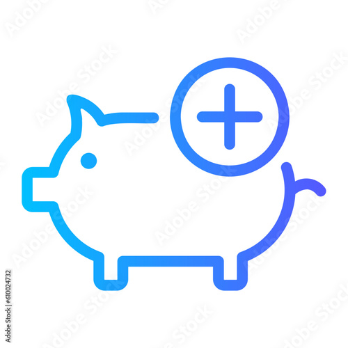 piggy bank gradient icon