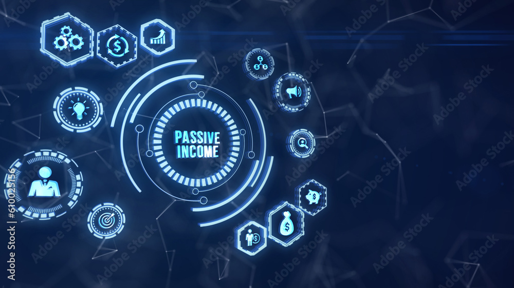 Obraz premium Internet, business, Technology and network concept. Passive income business concept. 3d illustration