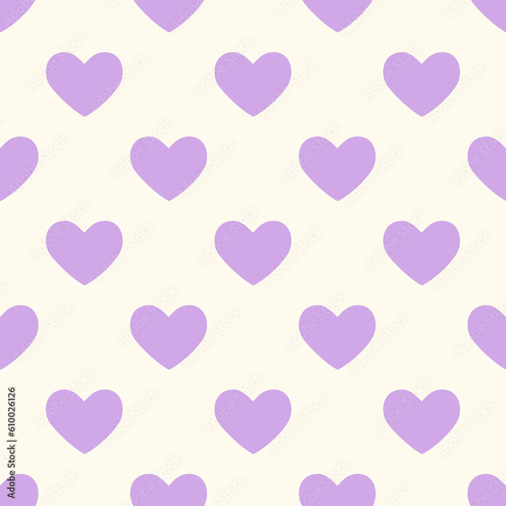 Seamless heart pattern on blue background.Simple white heart shape seamless pattern in diagonal arrangement. Love and romantic theme background.