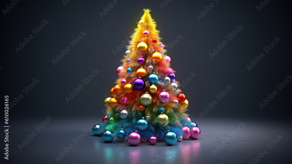 Christmas tree, Bright color. Generative ai Christmas tree, Bright color. Generative ai