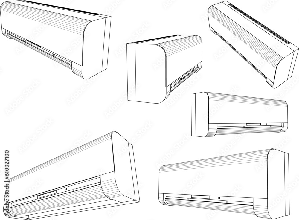 Air conditioner cartoon illustration vector sketch Stock Vector Adobe