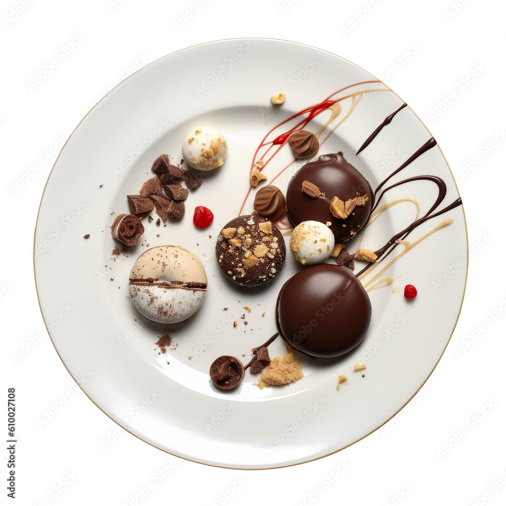 chocolate balls on a plate created with Generative AI