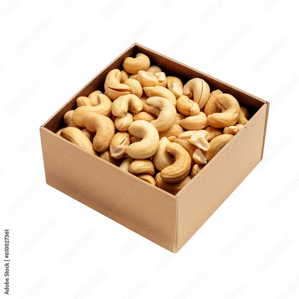 Box of cashew nuts created with Generative AI Box of cashew nuts created with Generative AI