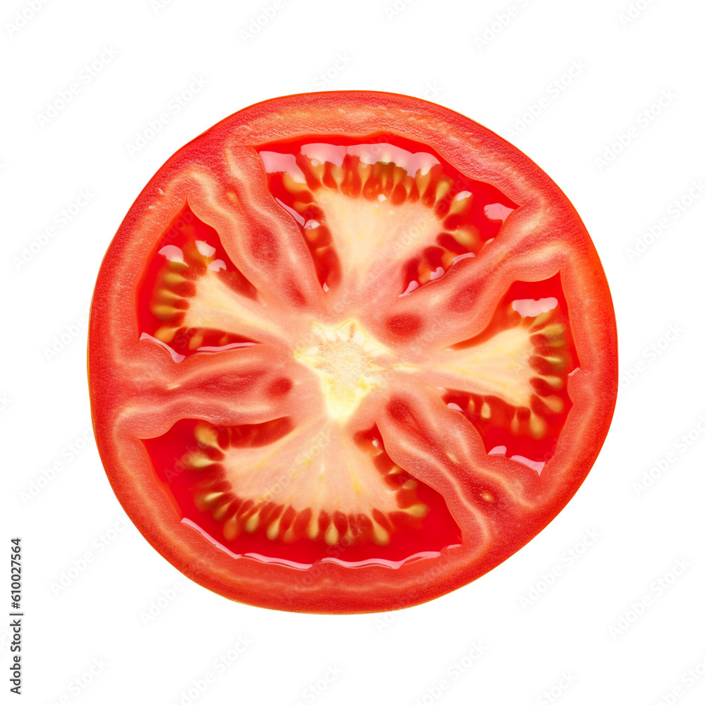 slice of tomato isolated created with Generative AI slice of tomato isolated created with Generative AI