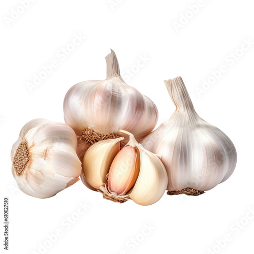 garlic isolated on white created with Generative AI