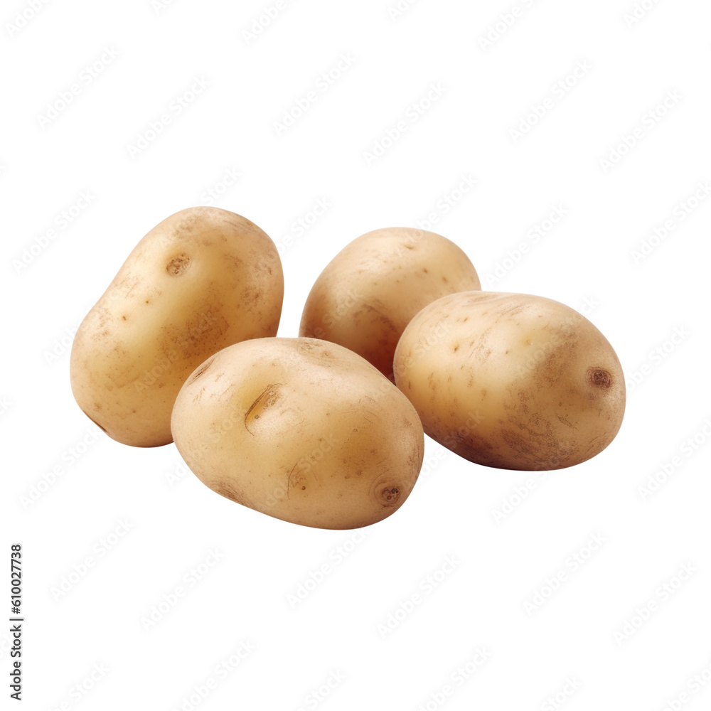 potatoes isolated on white created with Generative AI potatoes isolated on white created with Generative AI