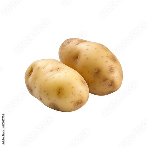 potatoes isolated on white created with Generative AI
