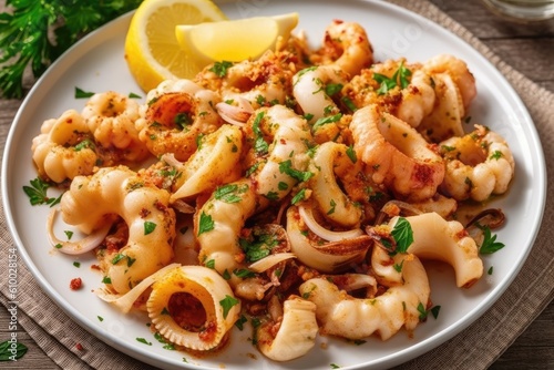 stock photo of Calamari ripieni is a flavorful Italian Food Photography AI Generated