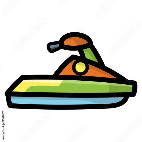 jet ski filled outline icon style