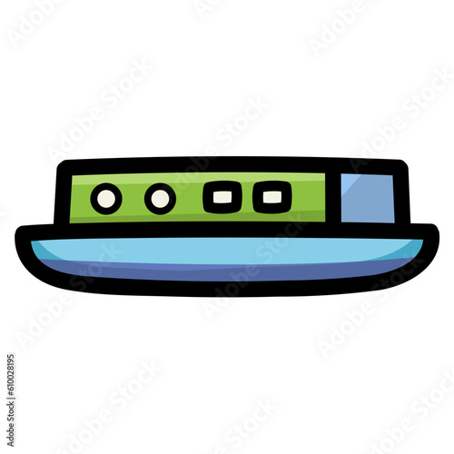 narrowboat filled outline icon style photo