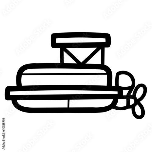 pontoon boat line icon style